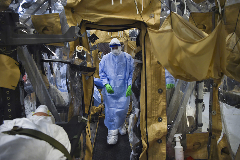 Ebola patients being treated in containment unit