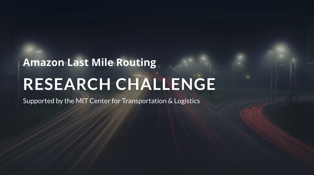 amazon mit ctl routing challenge graphic with dimly lit highway lights