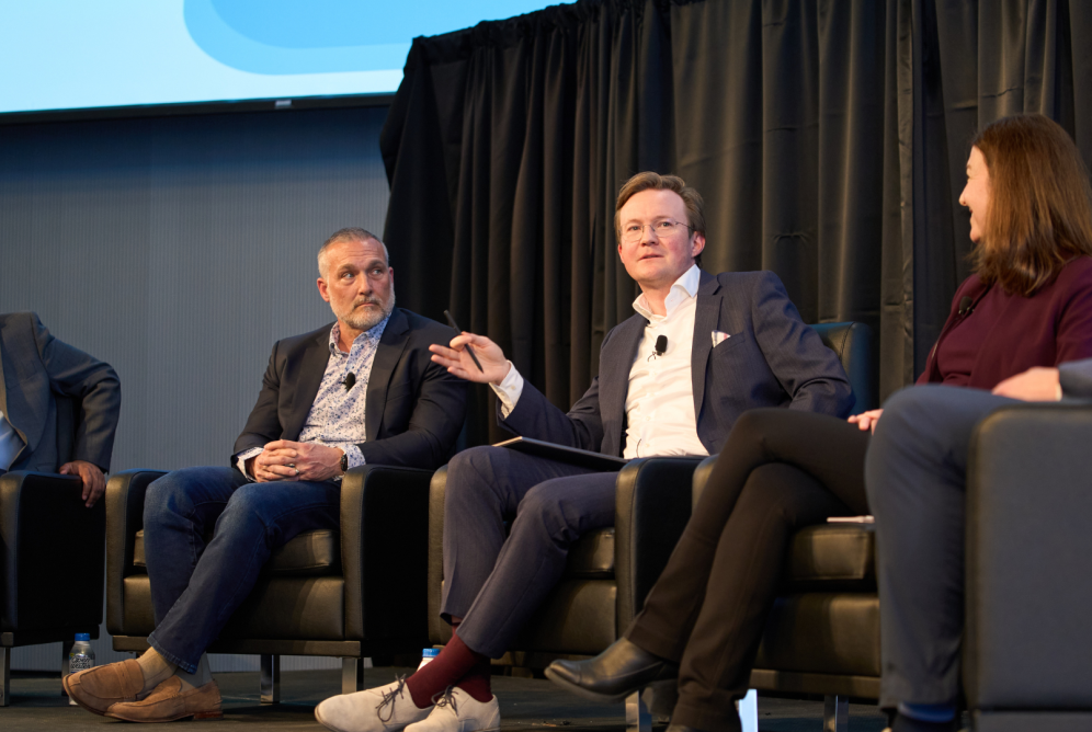 Dr. Matthias Winkenbach talks during a panel