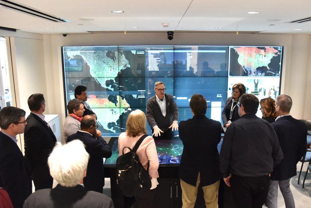 Cave lab instructor with audience